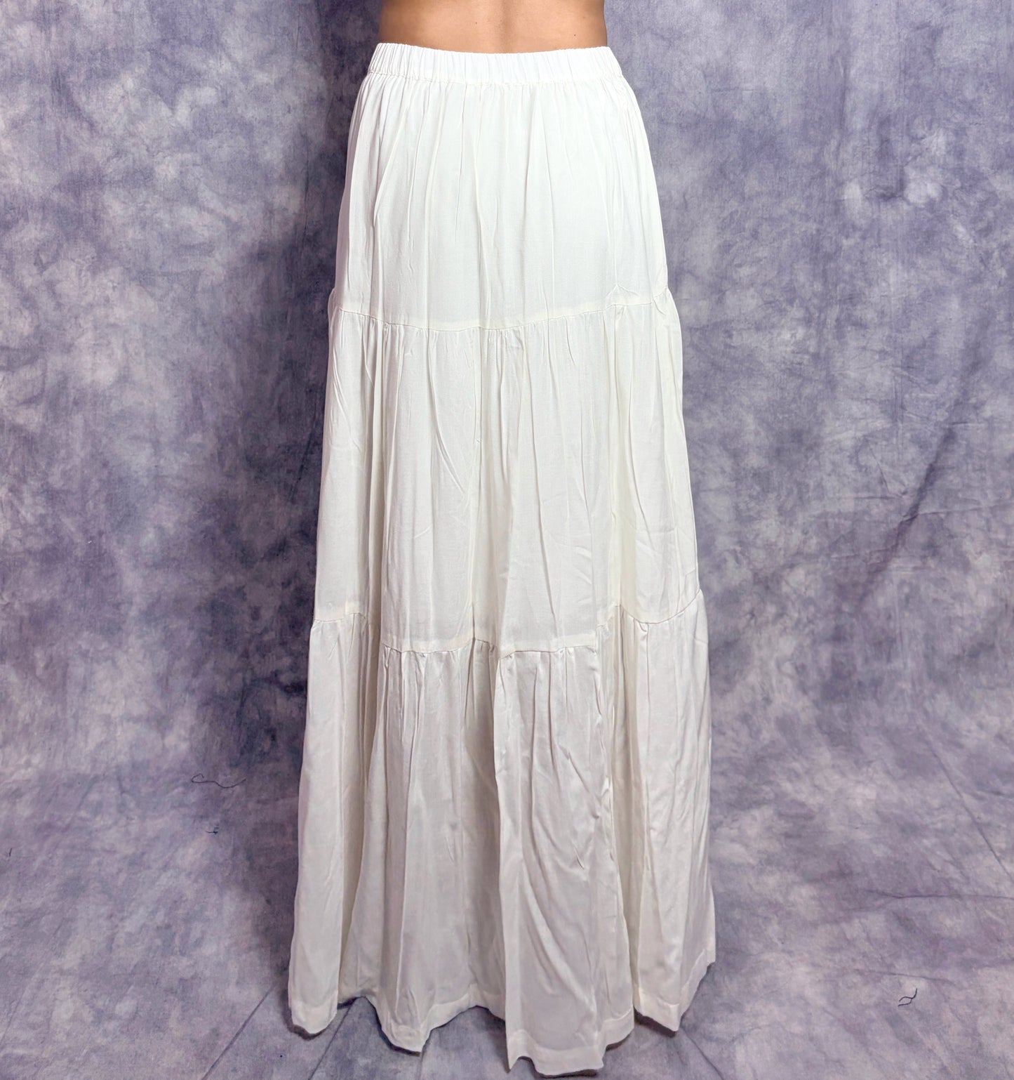 CLOUD WHISPER TIERED LONG SKIRT